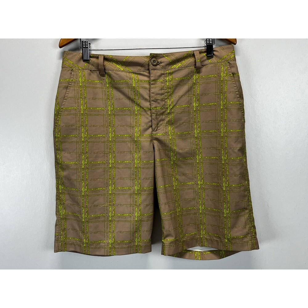 Men's Under Armour Performance Shorts 34 VGUC Tan Green Golf